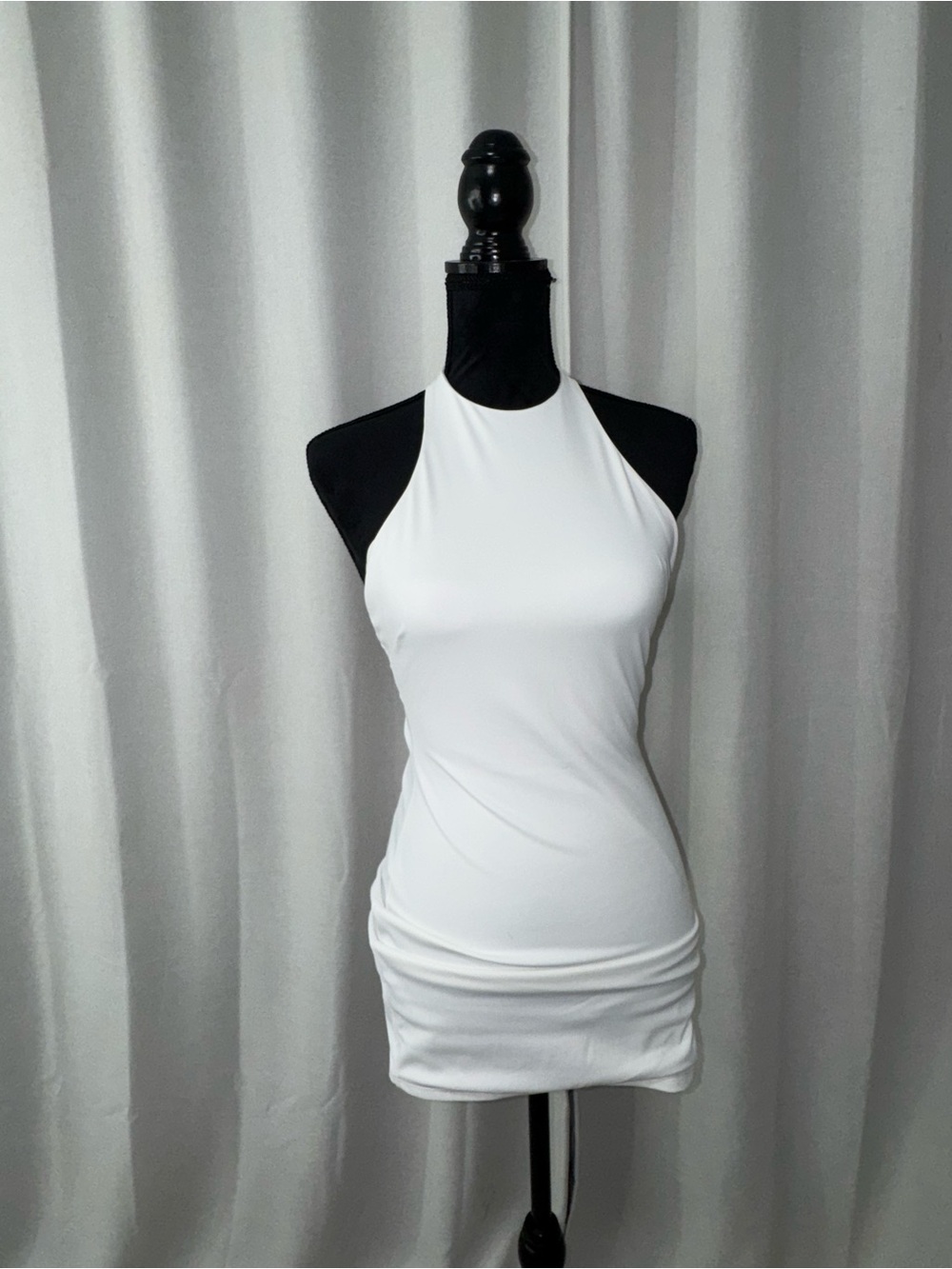 Fashion Nova White Halter Mini Bodycon Dress